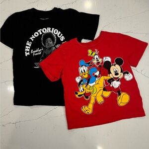 Toddler 4T Mickey and 5T Notorious B.I.G. Shirts